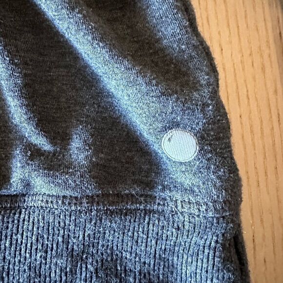 Yogalicious Faux Wrap hooded sweater in heather gray - Size Large - Picture 2 of 6